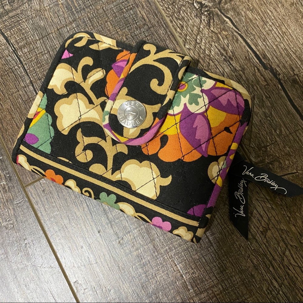 Vera Bradley Snap Closure Folding Wallet Zip Pocket Floral Like New